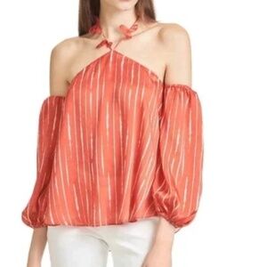 Sachin + Babi Harlow Orange Shibori Stripe top size XL